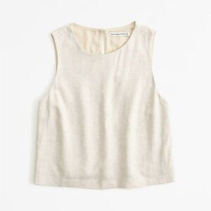 Abercrombie Beige Linen Blend Top